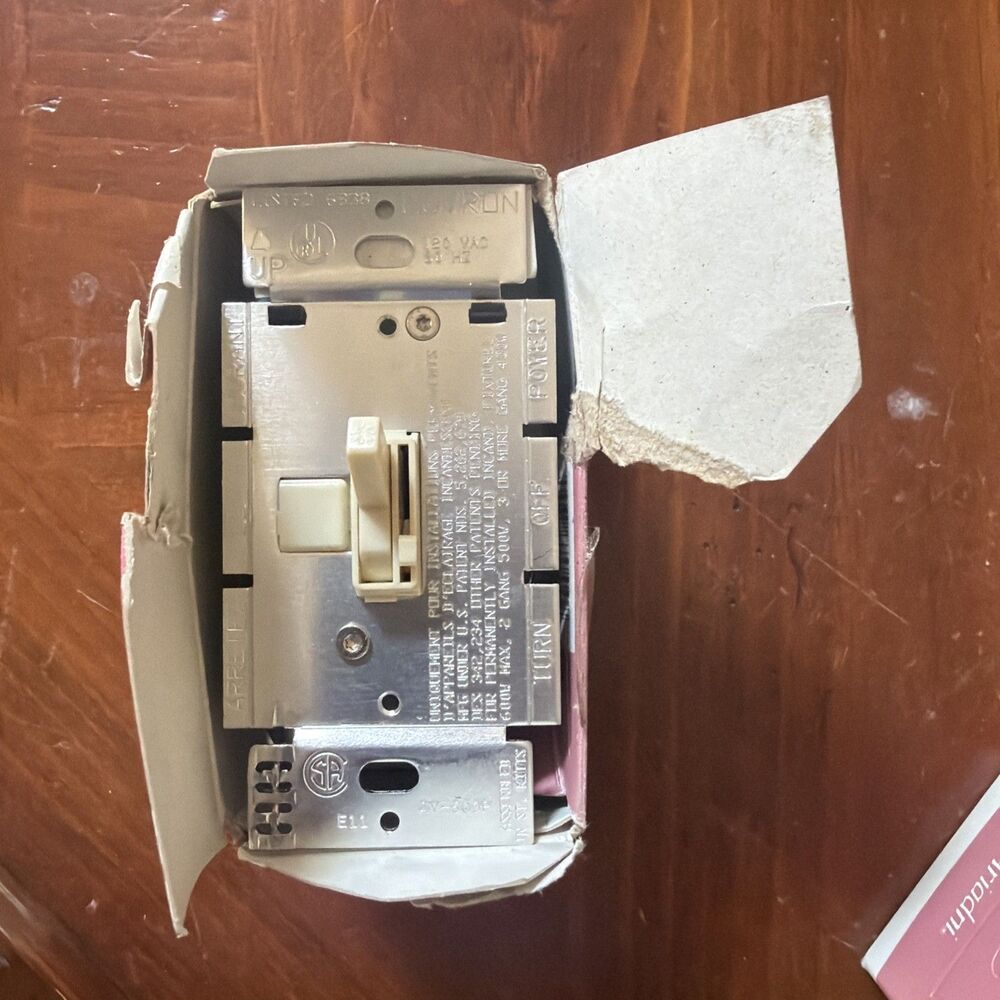 Lutron AY-603P-IV 600W 3-Way Slide Dimmer / Fan Speed Control Switch Ivory